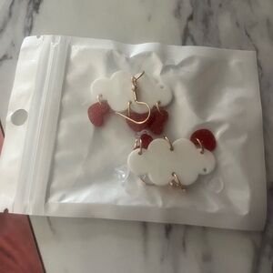 Cloud and Heart Raindrop Earrings